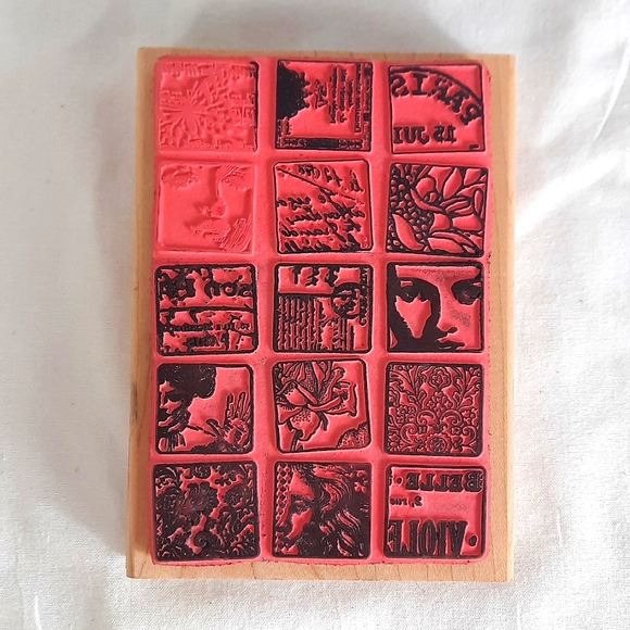 Hampton Arts Large Rubber Stamp Paris Patterned - Picture 2 of 5